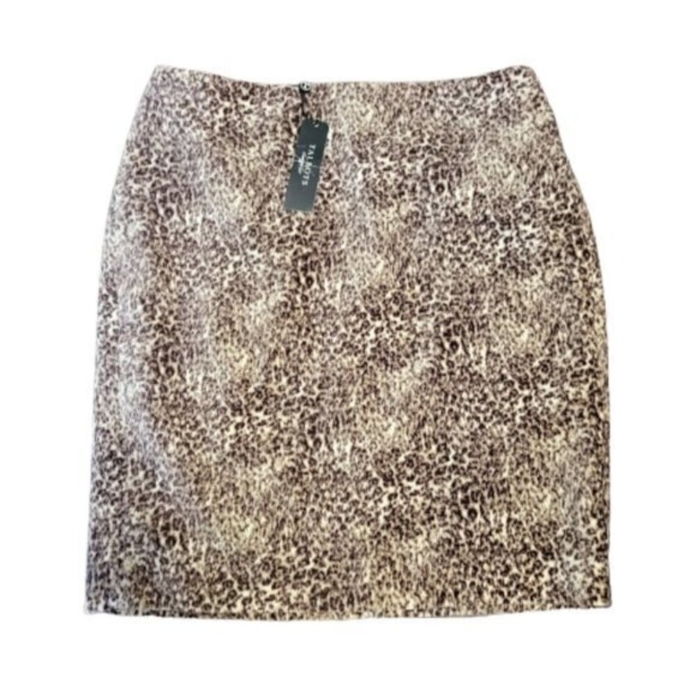 CLEARANCE NWT Talbots Petites Cotton Velvet Leopard Print Pencil Skirt
